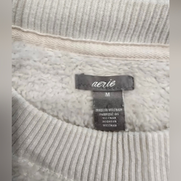 Aerie Oversized Sweater Womens M Cream Sherpa Pullover EUC - Picture 2 of 4
